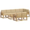 vidaXL Ensemble de canap&eacute;s d'ext&eacute;rieur 9 pc Blanc et Beige Polyester