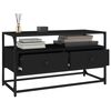 vidaXL Meuble TV noir 80x35x45 cm bois d'ing&eacute;nierie