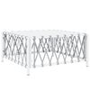 vidaXL Salon de jardin 8 pcs avec coussins blanc acier