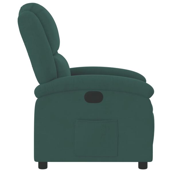 vidaXL Fauteuil inclinable vert fonc&eacute; velours