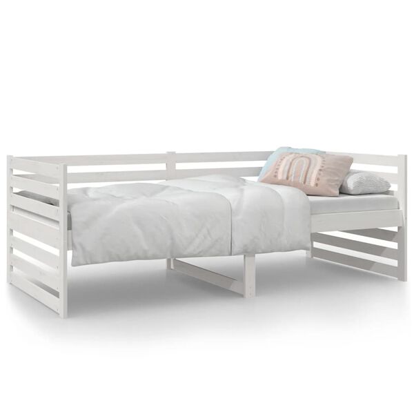 vidaXL Lit de jour sans matelas blanc 90x190 cm bois de pin massif