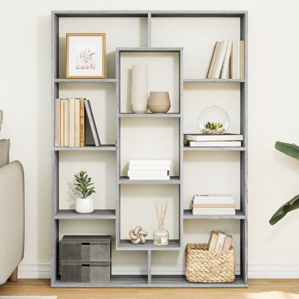 vidaXL Biblioth&egrave;que sonoma gris 102x29x143 cm bois d'ing&eacute;nierie