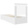 vidaXL Cadre de lit Blanc et Argent 75 x 190 cm Bois d'ing&eacute;nierie