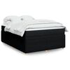 vidaXL Sommier &agrave; lattes de lit avec matelas Noir 140x190 cm Tissu