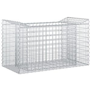 vidaXL Lit sur&eacute;lev&eacute; gabion Argent&eacute;