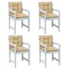 vidaXL Coussins de chaise &agrave; dossier bas lot de 4 beige m&eacute;lang&eacute; tissu