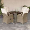 vidaXL Ensemble &agrave; manger de jardin avec coussins 5pcs Beige poly rotin