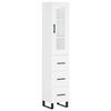 vidaXL Buffet haut Blanc 34,5x34x180 cm Bois d'ing&eacute;nierie