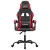vidaXL Chaise de jeu pivotante Noir et rouge bordeaux Similicuir