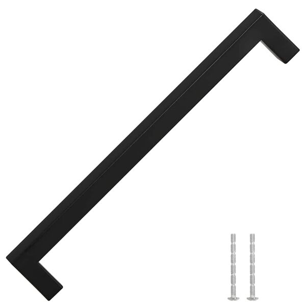 vidaXL Poign&eacute;es d'armoire 5 pcs noir 224 mm acier inoxydable