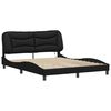 vidaXL Cadre de lit avec LED sans matelas Hvar noir 160x200 cm