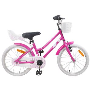vidaXL V&eacute;lo pour Enfants 18 Pouces pour les 5-7 ans Rose fonc&eacute;