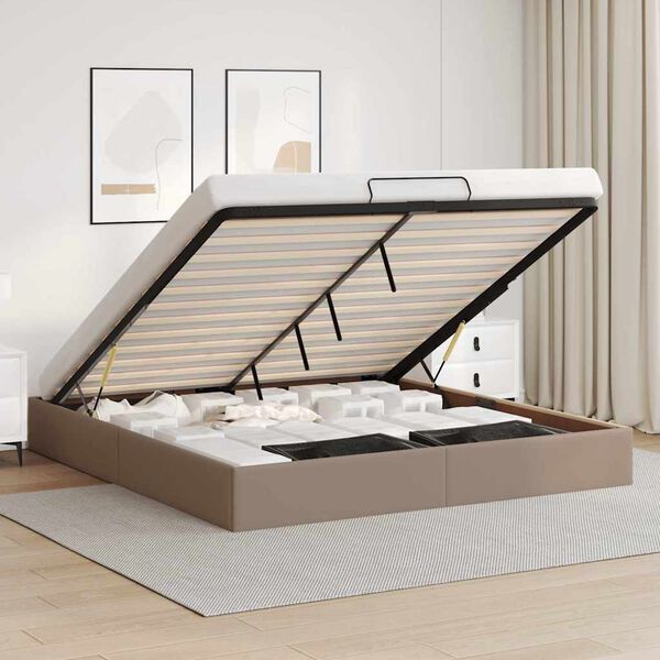 vidaXL Cadre de lit ottoman sans matelas cappuccino 160x200 cm
