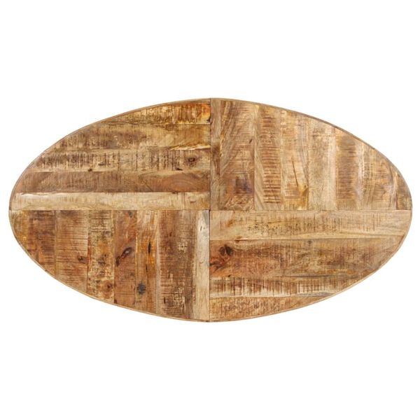 vidaXL Table de salle &agrave; manger 160x90x75 cm Bois de manguier brut