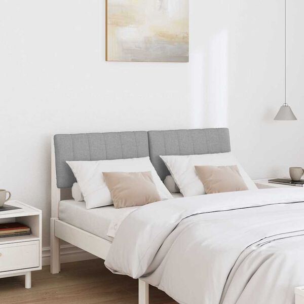 vidaXL T&ecirc;te de lit capitonn&eacute;e Gris clair 120 cm Pin massif