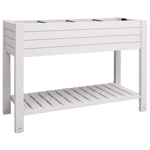 vidaXL Lit sur&eacute;lev&eacute; de jardin blanc 110x45x79 cm polypropyl&egrave;ne