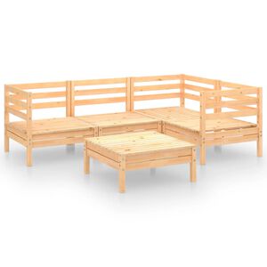 vidaXL Salon de jardin 5 pcs Bois de pin massif