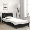 vidaXL Cadre de lit avec LED sans matelas Hvar noir et blanc 90x190 cm