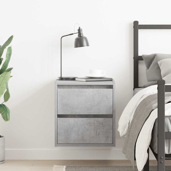vidaXL Table de chevet murale gris b&eacute;ton 38x34x40 cm