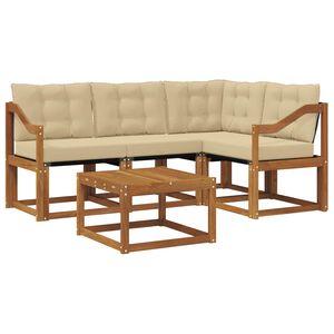 vidaXL Ensemble de canap&eacute;s d'ext&eacute;rieur 5 pc Naturel et Beige