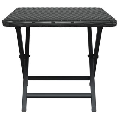vidaXL Table pliable noir 45x35x32 cm résine tressée
