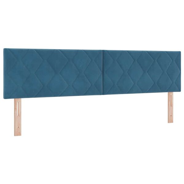 vidaXL T&ecirc;te de lit LED Bleu fonc&eacute; 180 cm Cuir synth&eacute;tique