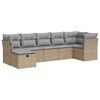 vidaXL Salon de jardin avec coussins 7 pcs beige r&eacute;sine tress&eacute;e