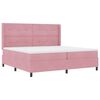 vidaXL Lit &agrave; ressorts avec matelas avec LED Rose 200 x 200 cm Velours