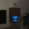 vidaXL Meuble TV avec lumi&egrave;res LED ch&ecirc;ne marron 40,5x30x60 cm