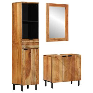 vidaXL Ensemble d'armoire de salle de bain 3 pc Naturel