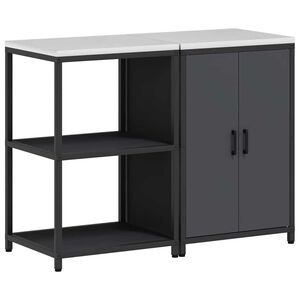 vidaXL Ensemble de rangement cuisine avec &eacute;tag&egrave;re 2 pcs Anthracite