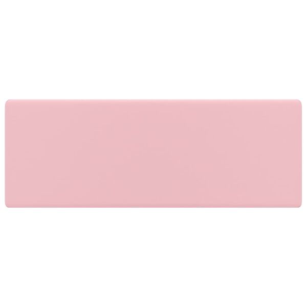 vidaXL Lavabo carré de luxe à trop-plein Rose mat 41x41 cm Céramique