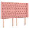 vidaXL T&ecirc;te de lit &agrave; LED Rose 147x16x118/128 cm Velours
