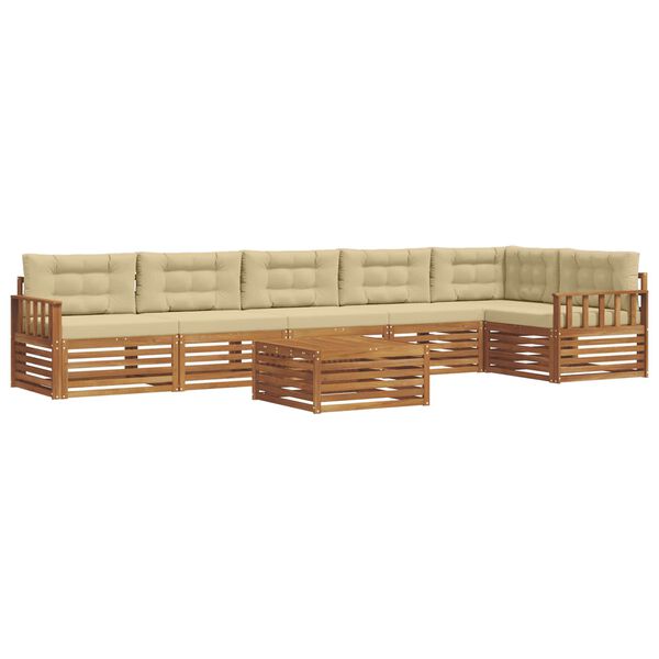 vidaXL Ensemble de canap&eacute;s d'ext&eacute;rieur 7 pcs Naturel et Beige