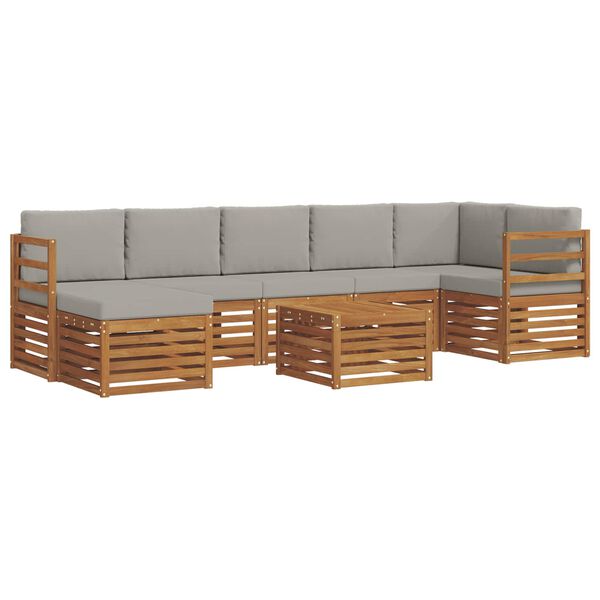 vidaXL Ensemble de canap&eacute; d'angle 8 pcs Gris Naturel et Clair