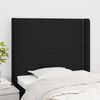 vidaXL T&ecirc;te de lit avec oreilles Noir 93x16x118/128 cm Tissu