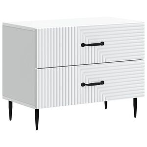 vidaXL Cabinet de chevet Blanc 62 x 34,5 x 47,5 cm Bois d'ing&eacute;nierie