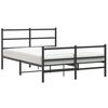 vidaXL Cadre de lit m&eacute;tal sans matelas avec pied de lit noir 140x200cm