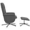 vidaXL Fauteuil de massage inclinable et repose-pieds gris fonc&eacute; tissu