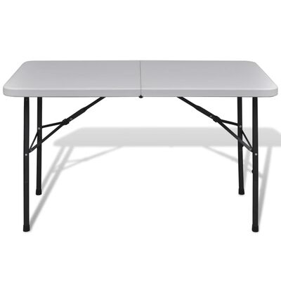 vidaXL Table de jardin pliable 122 cm blanche en HDPE