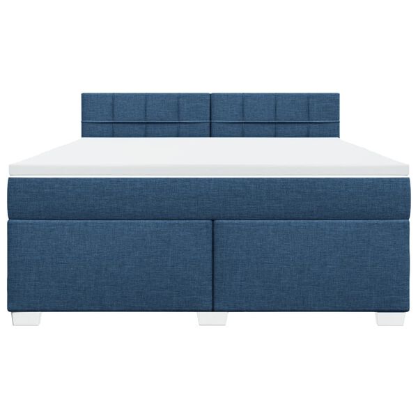 vidaXL Sommier &agrave; lattes de lit avec matelas Bleu 180x200 cm Tissu