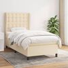 vidaXL Sommier &agrave; lattes de lit avec matelas Cr&egrave;me 80x200 cm Tissu