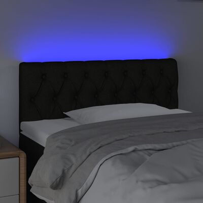 vidaXL Tête de lit à LED Noir 90x7x78/88 cm Tissu