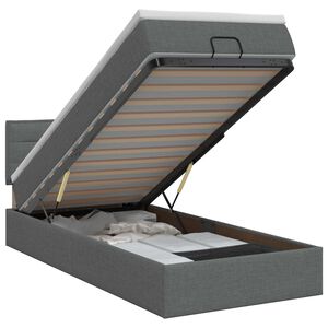 vidaXL Lit ottoman avec matelas Gris fonc&eacute; 90 x 200 cm Tissu