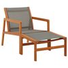 vidaXL Chaise de jardin et repose-pied Gris Eucalyptus et textil&egrave;ne
