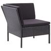 vidaXL Salon de jardin 8 pcs avec coussins r&eacute;sine tress&eacute;e noir
