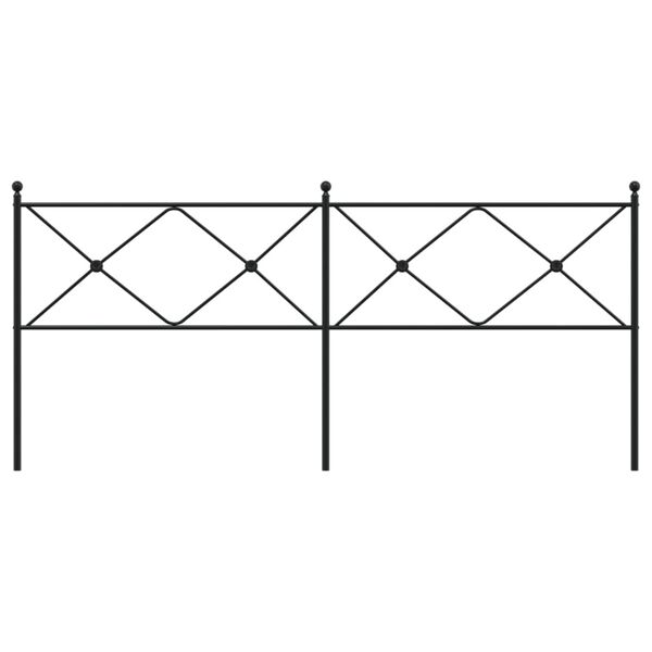 vidaXL T&ecirc;te de lit de remplacement m&eacute;tal noir 200 cm