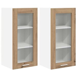 vidaXL Armoire suspendue 2 pcs Ch&ecirc;ne artisanal 40 x 31 x 80 cm