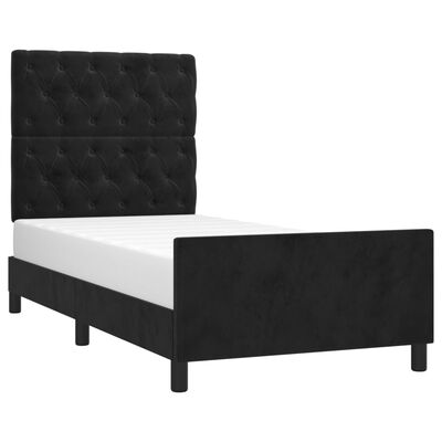 vidaXL Cadre de lit avec tête de lit Noir 80x200 cm Velours