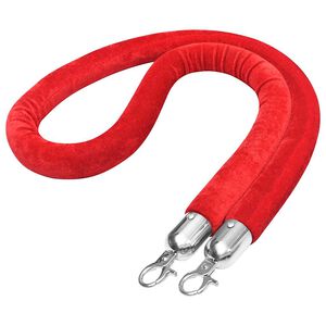 vidaXL Corde de colonne Rouge et argent&eacute; Velours